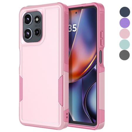 Tekcoo for Motorola Moto G 5G 2025 Case, Dual Layer Shockproof Hybrid Protective Phone Case Heavy Duty Military-Grade Drop Protection Anti-Scratch Rugged Cover for Moto G 5G 2025, Rose Gold