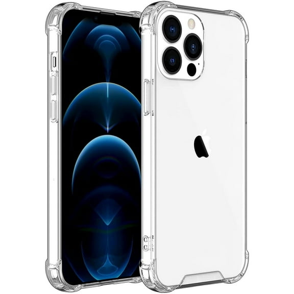 Tekcoo Phone Case for iPhone 13 / iPhone 13 Pro / iPhone 13 Pro Max / iPhone 13 Mini, Slim, Lightweight Anti-Scratch Shock Absorption Case for iPhone 13 Pro 6.1 inch 2021, Crystal Clear Case