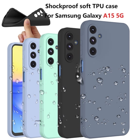 Tekcoo Samsung Galaxy A15 5G Case Silicone Camera Protection Ultra Slim A15 5G Case, Soft Gel Cover Rubber Anti-Scratch Phone Case Compatible for Samsung Galaxy A15 5G 6.5 inch -Black