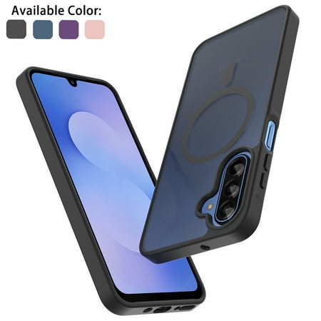 Tekcoo for Samsung Galaxy A17 5G Case, Compatible with MagSafe Military Grade Drop Protection Magnetic Rugged Cover Translucent Back Shockproof Cell Phone Case for Galaxy A17 5G 6.7" - Black