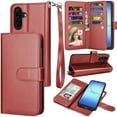 thumbnail image 1 of Tekcoo for Samsung Galaxy A17 5G Case Wallet with ID Card Holder for Women Men, Detachable Magnetic PU Leather Flip Wallet Phone Case for Galaxy A17 5G with Strap Kickstand Cover, Wine Red, 1 of 7