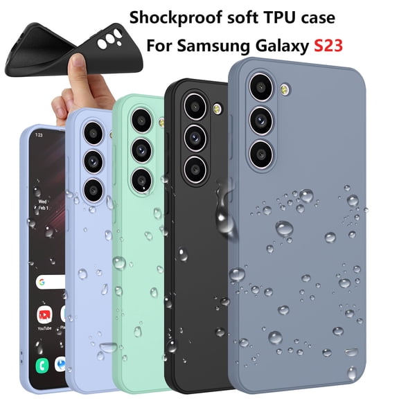 Tekcoo Samsung Galaxy S23 Case Silicone Camera Protection Ultra Slim S23 Case Soft Gel Cover Rubber Anti-Scratch Phone Case Compatible for Samsung Galaxy S23 5G 6.1-inch Black