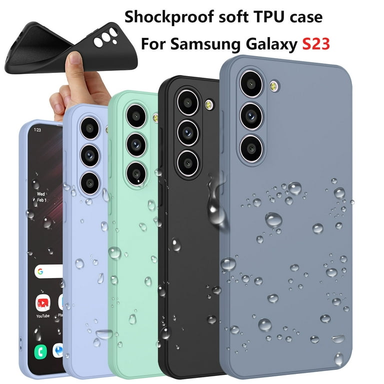 Tekcoo Samsung Galaxy S23 Case Silicone Camera Protection Ultra Slim S23  Case Soft Gel Cover Rubber Anti-Scratch Phone Case Compatible for Samsung