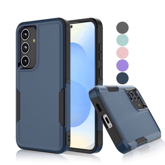Tekcoo Samsung Galaxy S24 Case ,Sturdy Phone Case for Galaxy S24 2024 6.2 inch ,Tekcoo Shockproof Protection Heavy Duty Armor Hard Plastic & Rubber Rugged Bumper 2-in-1 Case Cover -Blue