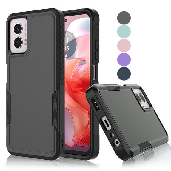 Tekcoo Shockproof Cell Phone Case for Moto G Power 5G 2024, Black