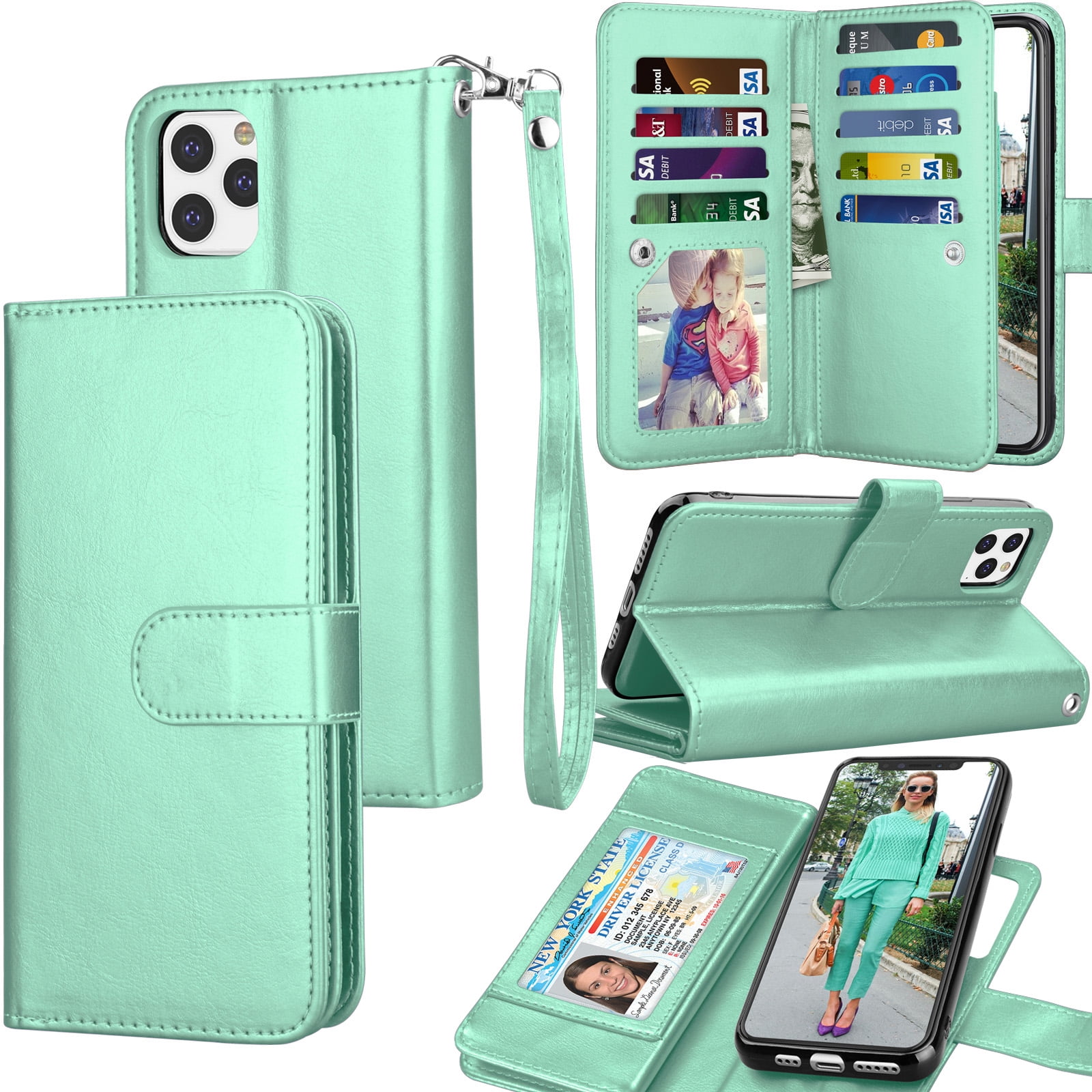Custodia Portafoglio Floreale Per Xiaomi Redmi Note 12 Pro 5G - Verde Con Chiusura Magnetica - 2