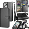 thumbnail image 1 of Tekcoo Wallet Case For iPhone 11 / iPhone11 (6.1 inch) 2019 Luxury ID Cash Credit Card Slots Holder Carrying Pouch Folio Flip PU Leather Cover [Detachable Magnetic Hard Case] Lanyard - Black, 1 of 6