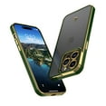 thumbnail image 1 of Tekcoo iPhone 15 Pro Max/15 Plus/15 Pro/15 Case, Plating Rose Gold Edge Soft Bumper Protective Phone Case Cover for iPhone 15 Pro 6.1 inche, Green/Gold, 1 of 6