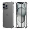 thumbnail image 1 of Tekcoo for iPhone 15 15 Pro 15 Plus 15 Pro Max Case, with 1 Pack Tempered Glass Screen Protector Non-Yellowing Shockproof Slim Soft Bumper Case Cover for iPhone 15 Plus -Clear, 1 of 10