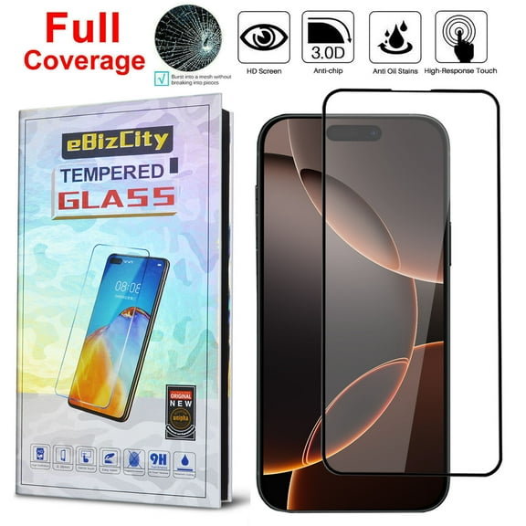 Tekcoo for iPhone 16 Plus Screen Protector, Military Grade Shatterproof Full Coverage Case Friendly Tempered Glass Screen Protector Film for iPhone 16 Plus, 9H Hardness, HD Clear, Scratch Resistant
