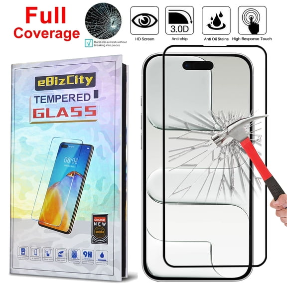 Tekcoo for iPhone 17 Air Screen Protector, Military Grade Shatterproof Full Coverage Case Friendly Tempered Glass Screen Protector for iPhone 17 Air, 9H Hardness HD Clear Film Cover