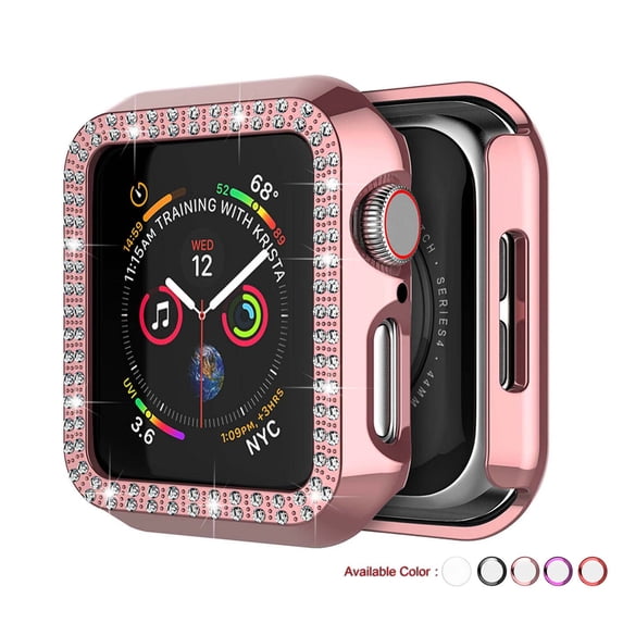 Tekcoo iWatch Case for Apple Watch Series SE 6 5 4 3 2 1 Nike+ / Edition, Bling Crystal Diamonds Shiny Rhinestone Bumper PC Plated Hard Protective Frame for iWatch Series SE 40mm 44mm