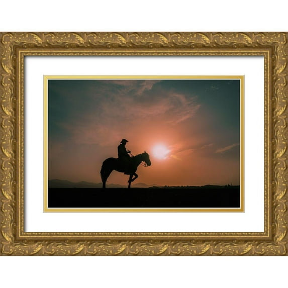 Tekdogan, Barkan 18x13 Gold Ornate Wood Framed with Double Matting Museum Art Print Titled - Waiting