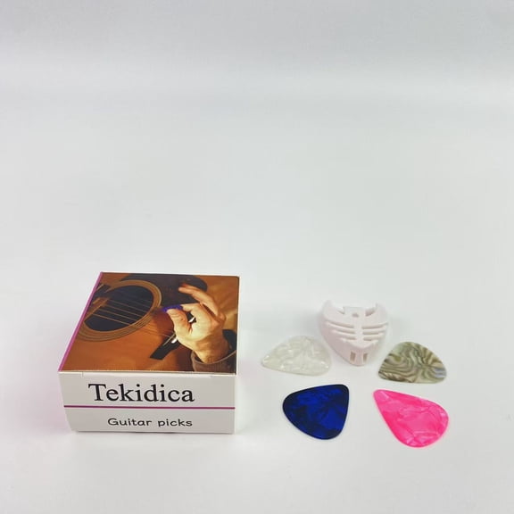Tekidica Guitar picks,Abstract Art Colorful Celluloid Guitar Pick Plectrums For Bass, Electric, Acoustic Guitars Includes 0.46mm, 0.71mm, 0.81mm, 0.96mm(Color Random - 4 PCS)