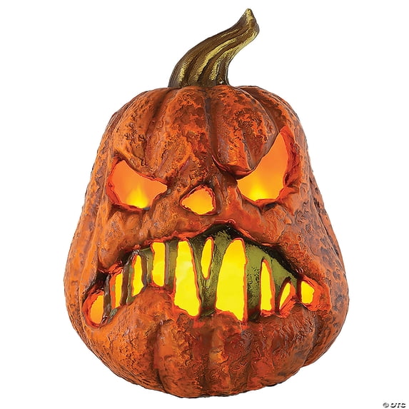 Tekky Toys TT60179 8" Rotten Flaming Pumpkin With Timer Style B Halloween Decoration