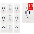thumbnail image 1 of Teklectric - 5.0A Ultra High Speed Dual USB Charger Outlet - 15A Tamper Resistant Receptacle UL Approved - Wall Plate and Screws Included (10 Pack), 1 of 1