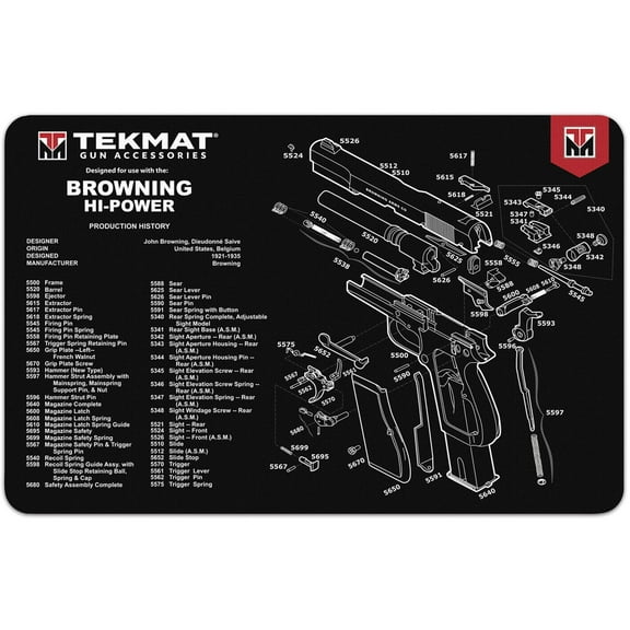 TekMat Original Gun Cleaning Mat - 17" X 11" - Browning HI Power