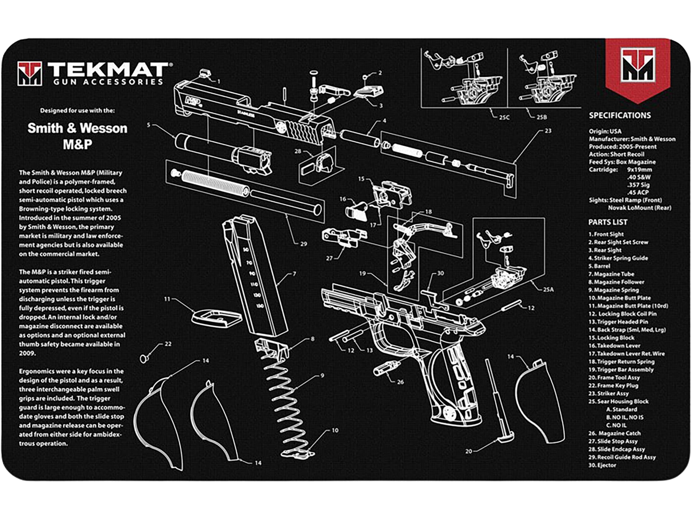 Tekmat Handgun CZ 75 Gun Cleaning Mat Black - Walmart.com