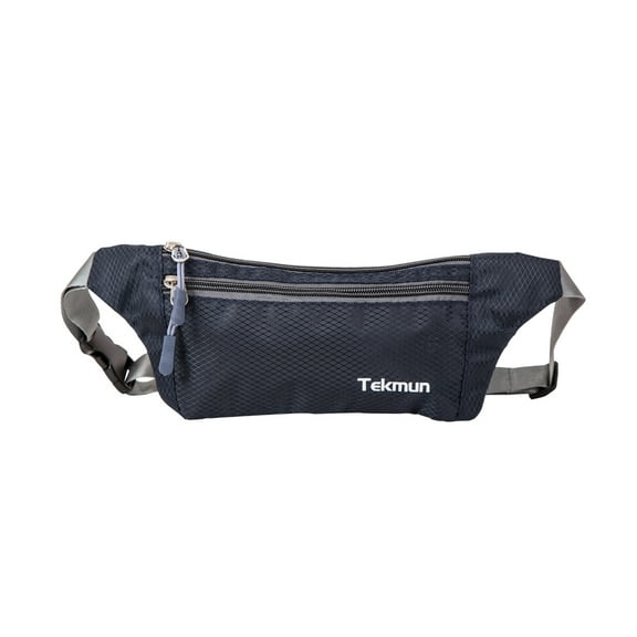 Tekmun TM-BELT-PURSE- DARK BLUE Adjustable Hip Pack with Two Pockets and Easy-Slide Zippers