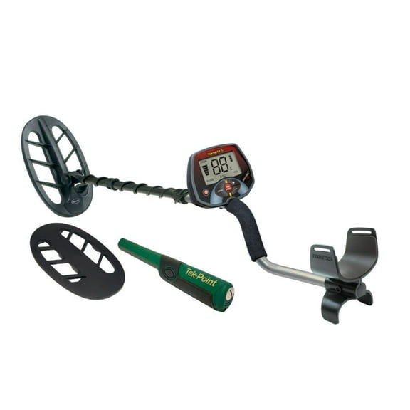 Teknetics Euro-Tek Pro Metal Detector with Tek-Point Pinpointer, 11-Inch DD Searchcoil, and Cover (Red)