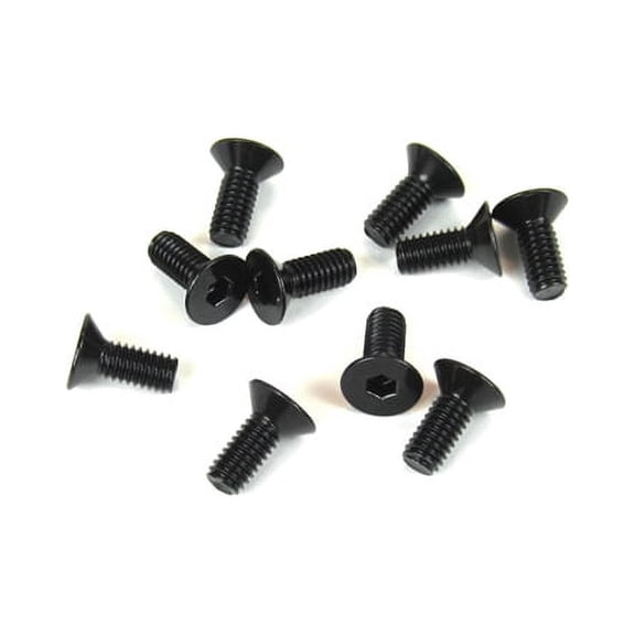 TEKNO RC LLC M4x12mm Flat Head Screws Black 10pcs TKR1344 Elec Car/Truck Replacement Parts
