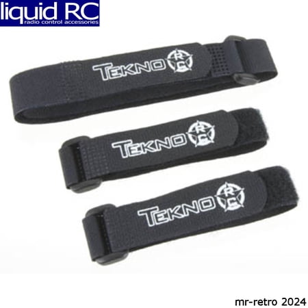 Tekno RC 40007K Battery Straps Black 4-6 Cell (2 Short 1 Long)