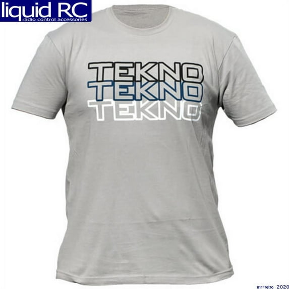 Tekno RC TS08L Tekno RC T-Shirt (Stacked Logo Next Level Light Gray) Large