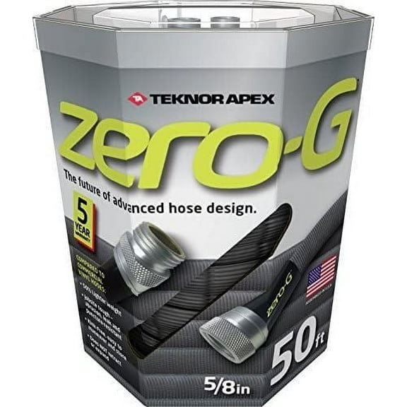 Teknor-Apex 4001-50 Zero-G 50' 5/8" Kink-Free Black Water Garden Hose - Quantity of 2