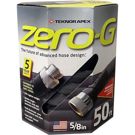 Zero-G Garden Hose Zero-G - Kink Resistant, Kink Free - 2 Pack, 5/8" x 50', Black