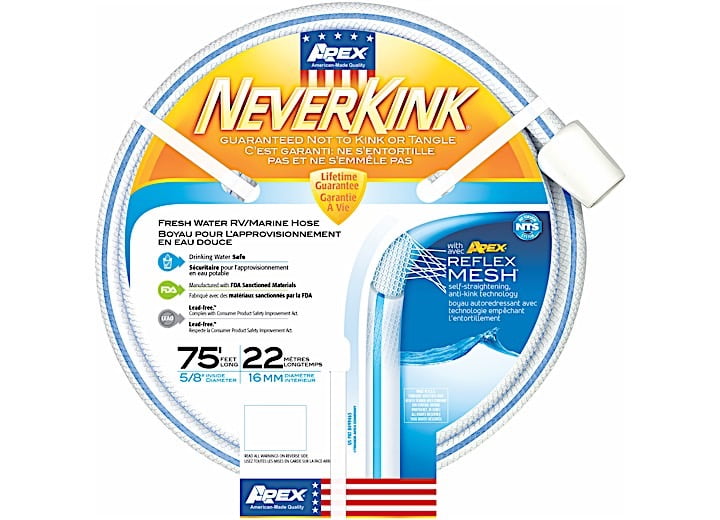 Teknor Apex Neverkink Water Hose 5/8 X 75 860275
