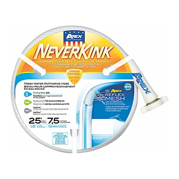 Teknor Apex NeverKink 0.5 in x 25 ft Heavy Duty Garden Hose