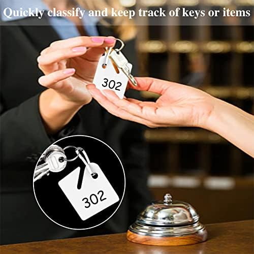 Tekola 100 Pcs Key Tags White Plastic Hanging Tags with Metal Snap Hooks, Tags for Slotted Key Cabinets Boxes Lockers Sturdy Frosted Item Identifiers for Home Office and Garage