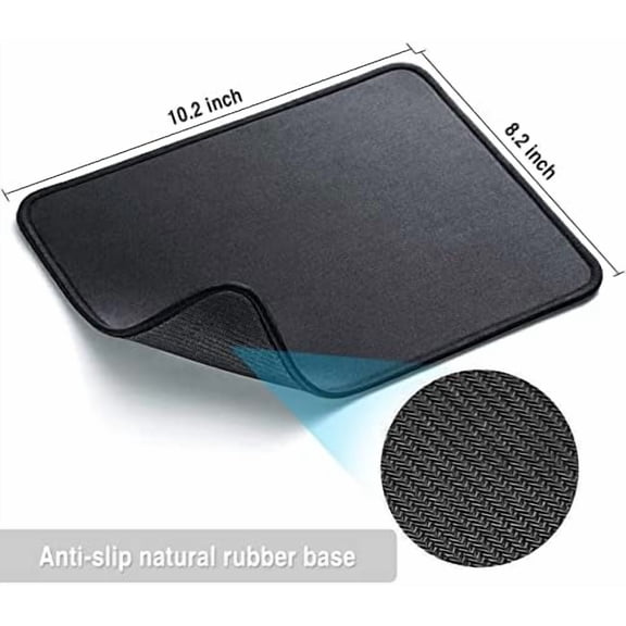 Tekola 11 Pack Mouse Pad with Reinforced Stitching Edge, Washable Mousepad with Grippy Non-Slip Rubber Base, 0.12 Inch Thick Smooth Tracks Computer Mouse Pads Bulk for Desk, Black, 10.2x8.2 Inch