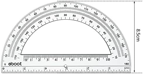 Tekola 24 Pack Plastic Protractors Math Protractor 180 Degrees 6 Inch (Clear)