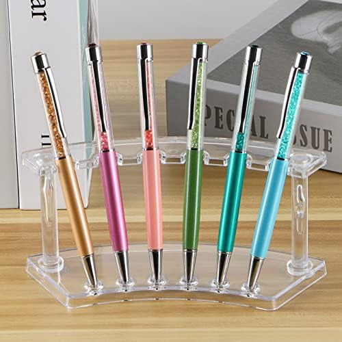 Tekola 6 Pcs Pen Display Stand, 6 Slots Plastic Pen Holder, Clear Pen Display Rack for Craft Shows