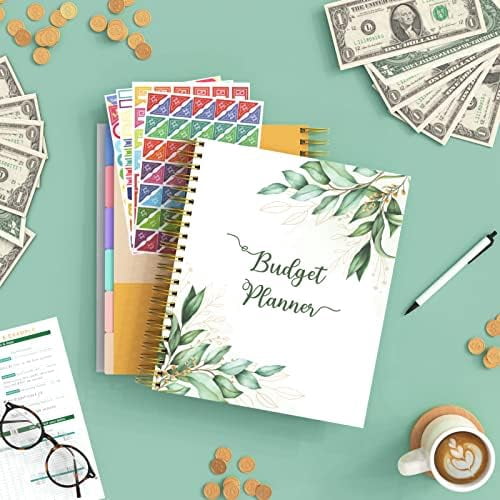 Tekola 8.5 x 11 inches Large Budget Planner and Monthly Bill Organizer – Premium Hardcover Budget Book with 12 Pockets for Savings, Debt, Expense Tracking – Budget Tracker with Stickers