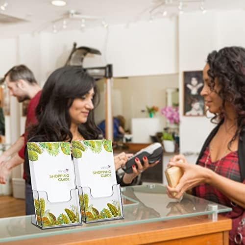 Tekola Acrylic Brochure Holder,6 packs Thicker Countertop Literature Holder Plastic Flyer Display Stand for Magazine (6 packs)