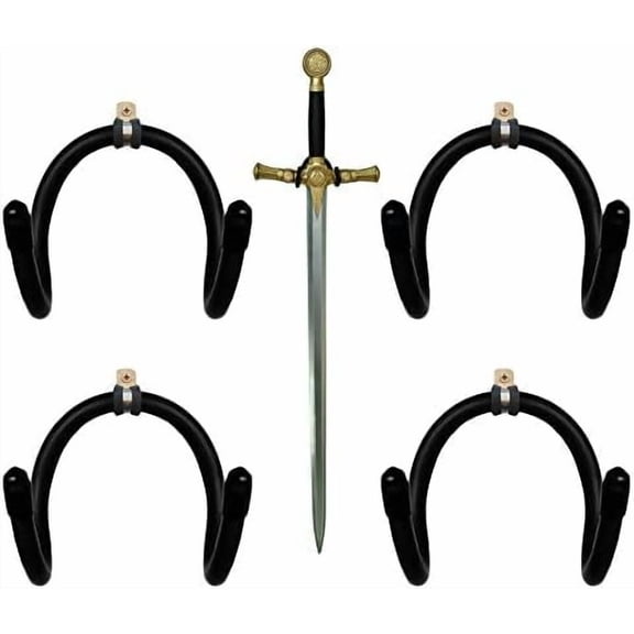 Tekola MINI Adjustable Sword , Wall Hook Display Hanger Wall Mount for Sword ,Dagger ,Axe,KeyBlade, etc- No Sword-Vertical Display-4/PK