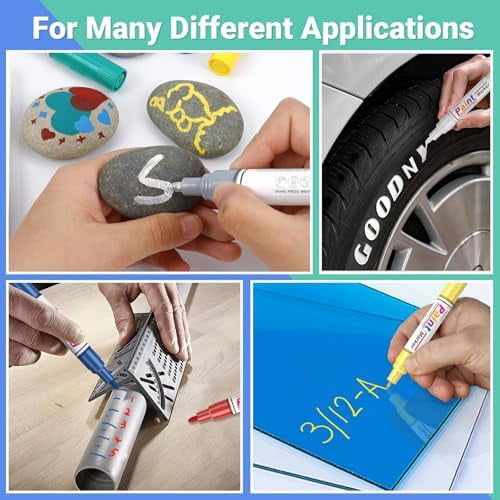 Tekola Oil Based Paint Markers, 8 Colors Dual Tip Paint Pens Paint Markers(0.7mm & 3mm), Waterproof Paint Pen for Rock Painting, Metal Wood Glass Stone Canvas Mugs Fabric Plastic