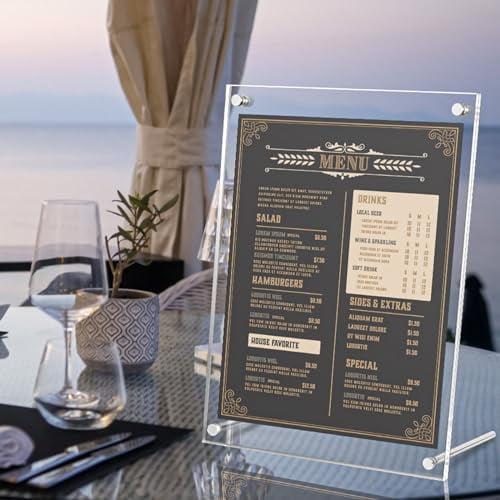 Tekola QR Code Signs, 6 x 8 Inch Clear QR Code Menu with Metal Stand, Cash App Acrylic Holders - 1 Pack