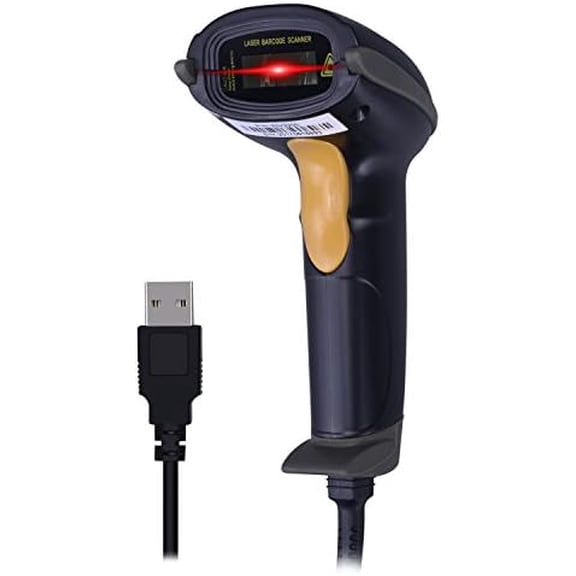 Tekola USB Laser Barcode Scanner Wired Handheld Bar Code Scanner Reader Black
