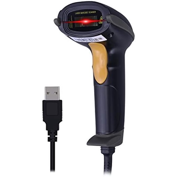 Tekola USB Laser Barcode Scanner Wired Handheld Bar Code Scanner Reader Black