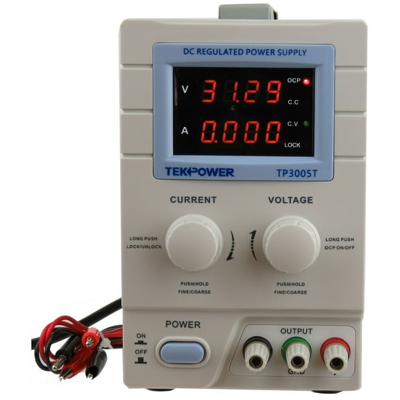 Tekpower TP3005T Digital Variable DC Power Supply with Voltage Lock, 30V 5A, 10 lbs