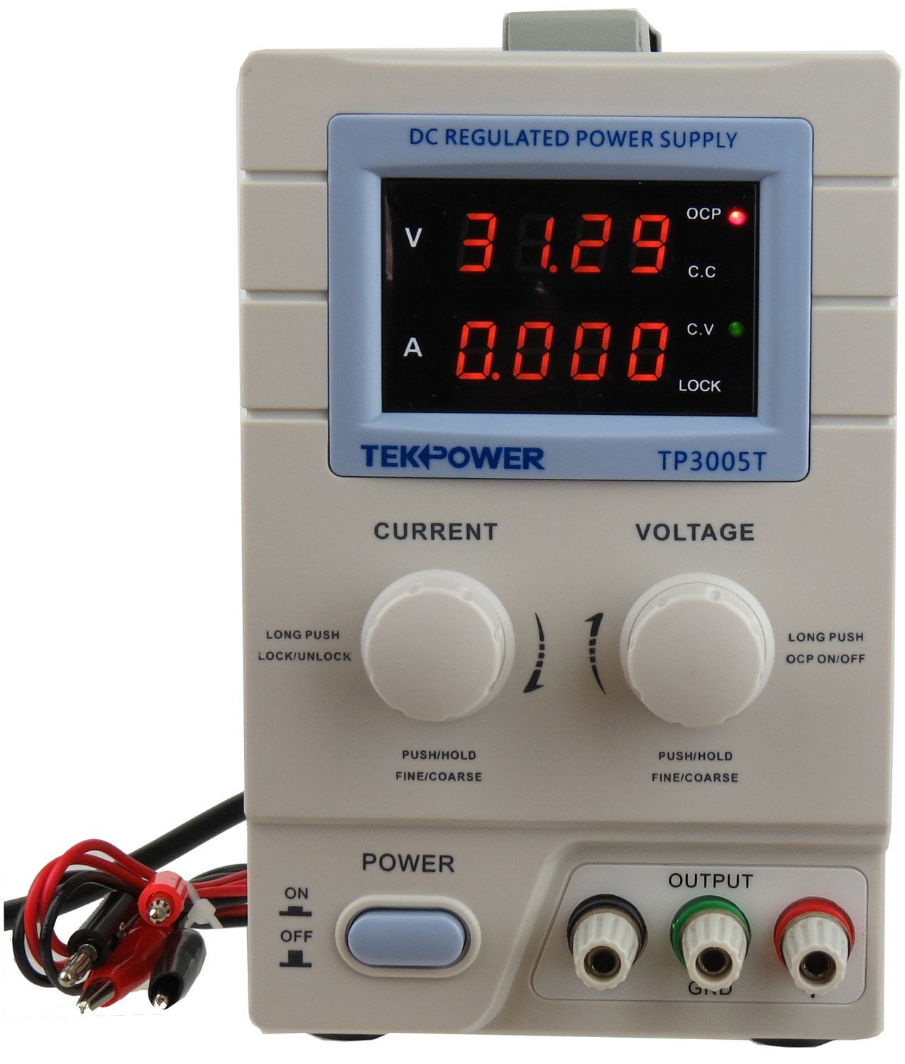 Tekpower TP3005T Digital Variable DC Power Supply with Voltage Lock, 30V 5A, 10 lbs