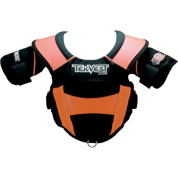 Tekrider Kids SX Pro Lite Pee Wee Vest (One Size Fits Most, Black/Orange)