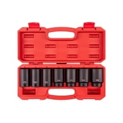 TEKTON 1/2 Inch Drive Deep 6-Point Axle Nut Impact Socket Set with Case, 7-Piece 29 - 38 mm | SID92340