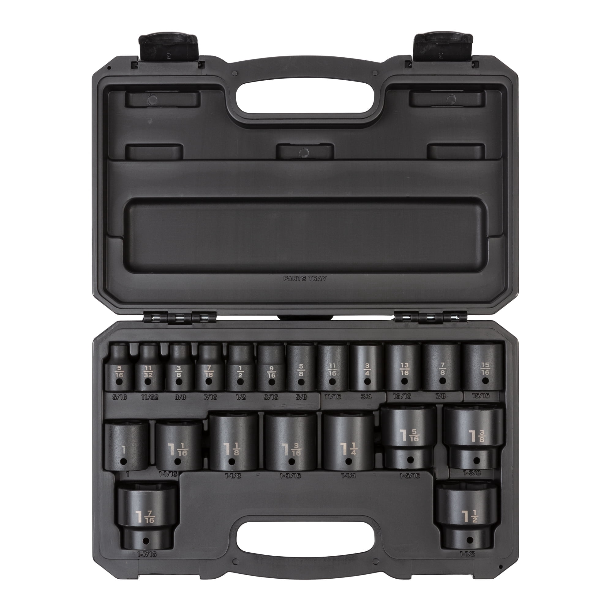TEKTON 1/2 Inch Drive Shallow 6-Point Impact Socket Set with Case, 21-Piece (5/16 - 1-1/2 in.) | SID92302