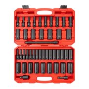 TEKTON 1/2 Inch Drive Deep 6-Point Impact Socket Set with Case, 45-Piece 5/16 - 1-1/4 in., 8-32 mm | SID92404