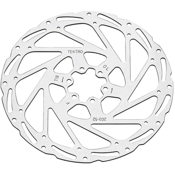 Tektro TR203-52 Disc Rotor - 203mm, 6-Bolt, 1.8mm Thickness, For 2-Piston Calipers