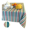 thumbnail image 1 of TEKTRUM Waterproof 84" x 60" Multicolor Stripe Polyester Tablecloth, 1 of 7